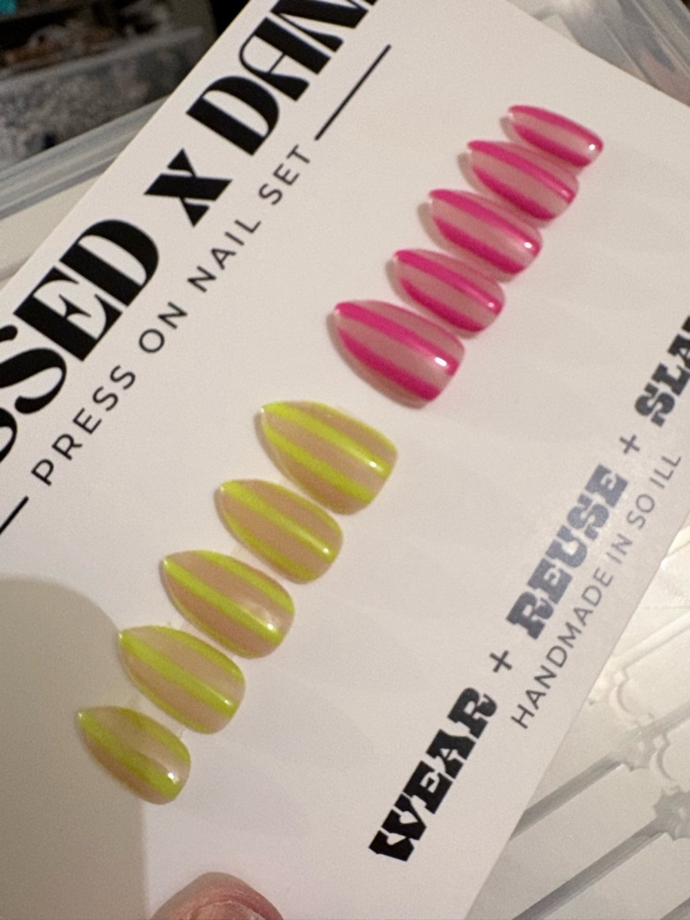 Pressed X Dana Neon Pink & Lime Press-On Nail Set by